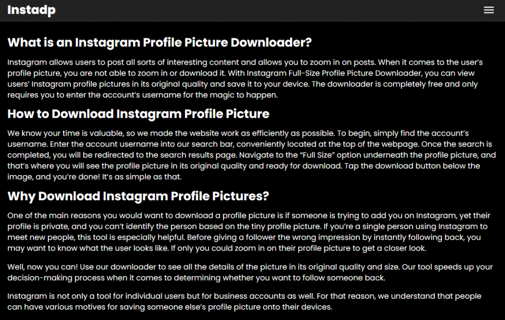 How to download an Instagram profile picture in Full