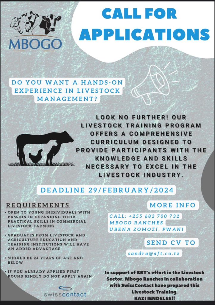 Free Training Opportunity for  Livestock Training