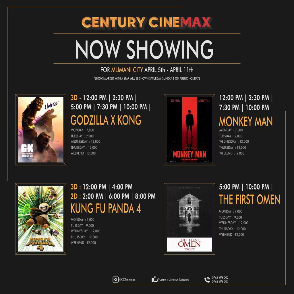 Updated Cinema Schedule for Tanzania Movie Theaters Bobland Techniques